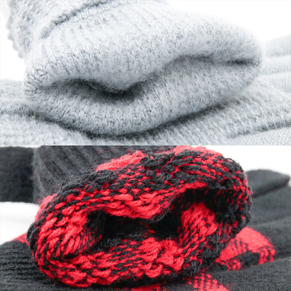 Talvikosketusnäytölliset käsineet naisille, lämmin villavuorattu neulottu