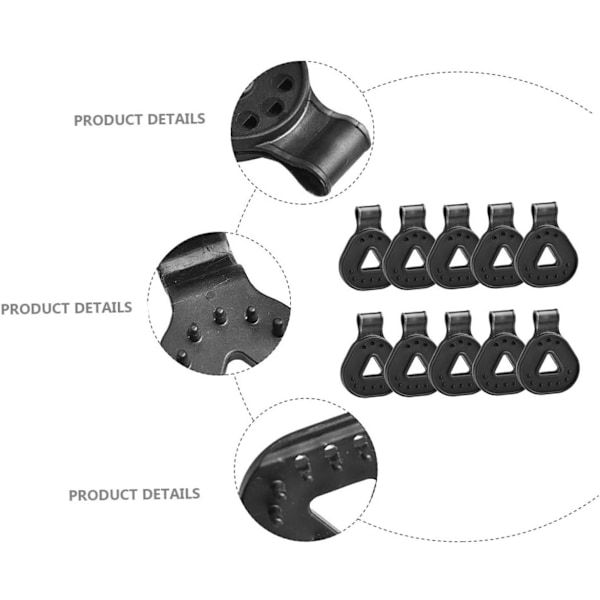 10 Stycken Svarta Mesh Clip Skärm Tarp Tältklämma Tältklämma Fästklämmor Fästklämma Tältfälla Klämmor Fällklämmor för Tält Markis Plast