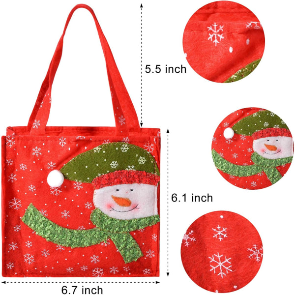 3 st julväskor snögubbe tomte julgodispåsar jul