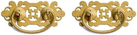 10,2x5,3cm Hardware Philosophy Scattered Pearl Messing Skuffegreb Hardware Træk - Sæt af 2