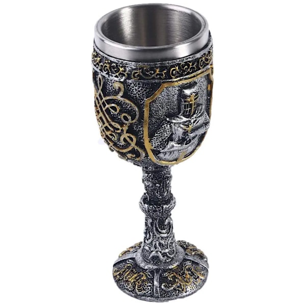 Medeltida Viking Knight Royal Chalice King Vinglas Gotisk Metall Vinglas för Tematisk Fest Dekora