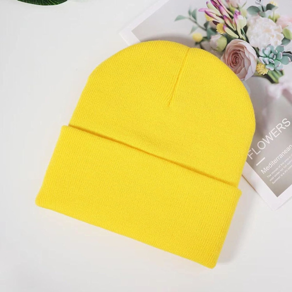 Beanie för Män Kvinnor, Unisex Kantat Gul Beanie Broderad Bön