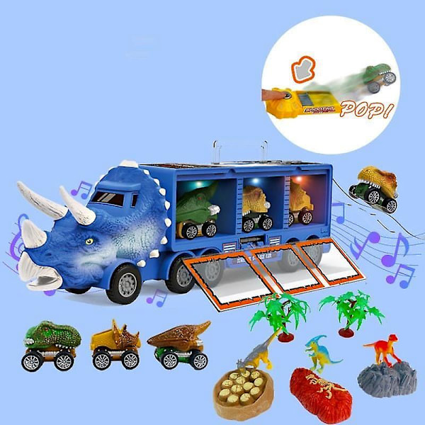 Dinosauruskuljetusleluauto omalla musiikilla ja valoilla