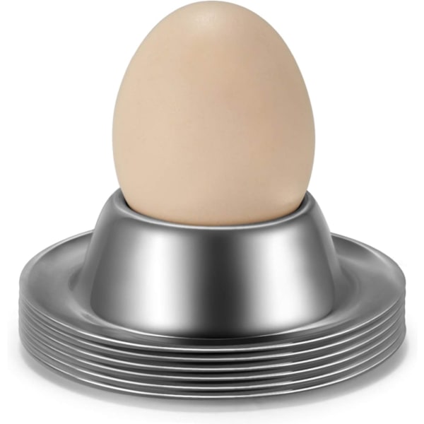 Egg Cup Holder Set of 6 Pack - Rustfritt stål Egg Cups Plates Six Pieces Serveware Tablew