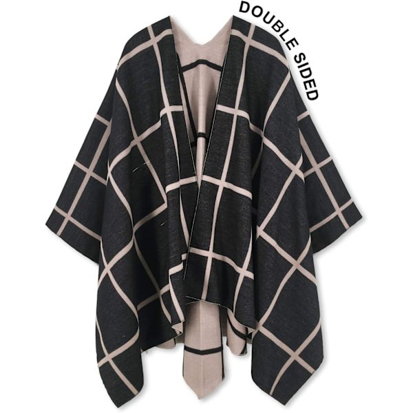 Dame Shawl Wrap Poncho Åben Front Cardigan Shawls til Efterår Vinter