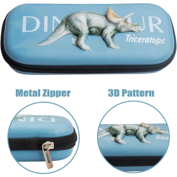 1 Pcs Dinosaur Pencil Case for Boys 3D Noctilucent Cool Tric