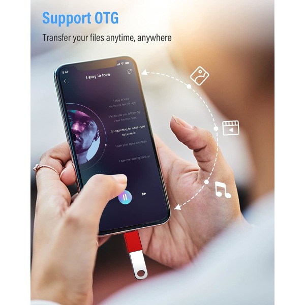 Musta USB C - USB 3.1 OTG -sovitin (3 kpl), USB Type C -uros