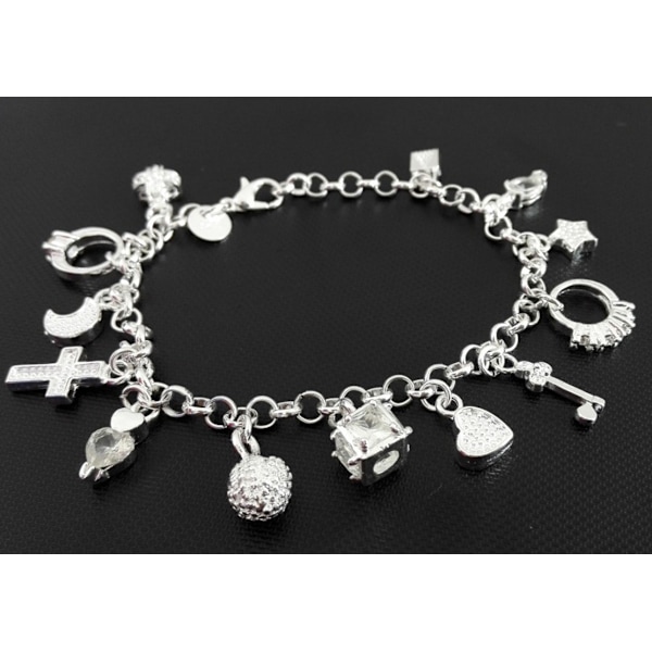 Silver Thirteen Hängande Pärlor Armband för Kvinnor Present Armband & Bangles Smycken