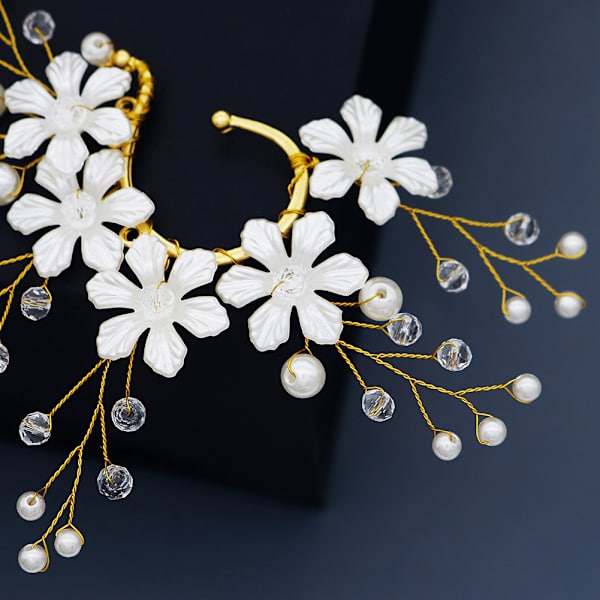 1 kpl Helmi Kukkakorvakorut Käsintehty Elf Ear Cuff Fairy Flower Yksi Vasen Korvakoru Naisille