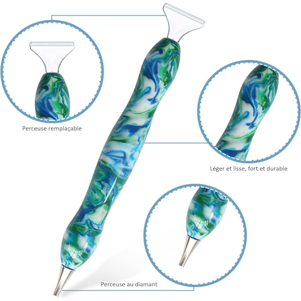（6 x 22 x 1,8 cm）Diamantmaleri Pen Kit 5D Diamantmaleri Pen