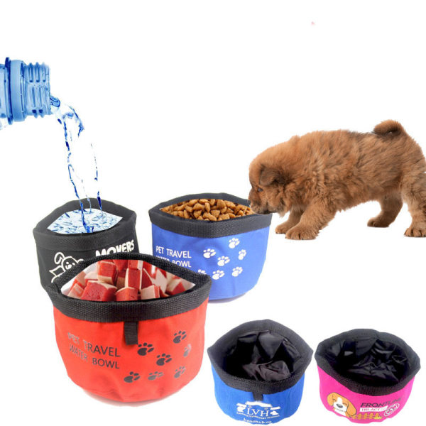 2 kpl kokoontaitettavaa koiranruokakulhoa, elintarvikelaatuinen Oxford-kangas, taitettava vesi