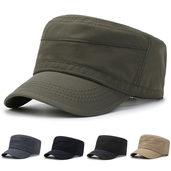 Mænds vintage Army Cap Cadet Hat Militær Flat Top Adjusta