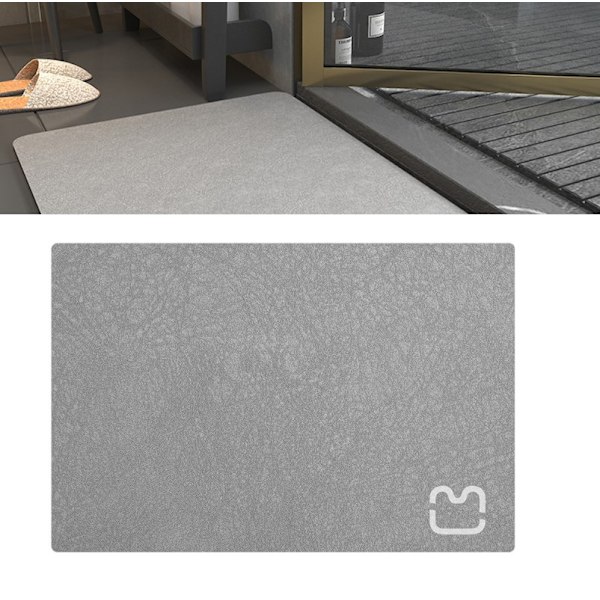 (Grå, 50 x 80 cm) Sklisikker badematte superabsorberende diatomittbad