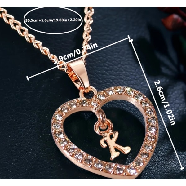 2 pieces Heart Initial halskæde til kvinder personlig sølvhals