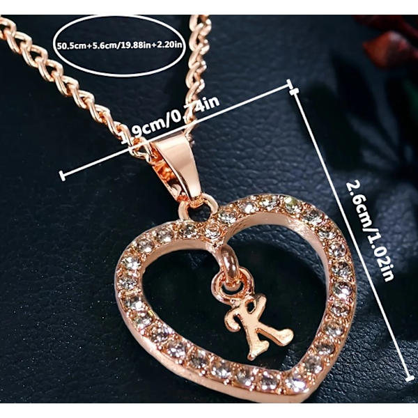 2 stycken Hjärtformade Initialhalsband för Kvinnor Personligt Silverhalsband