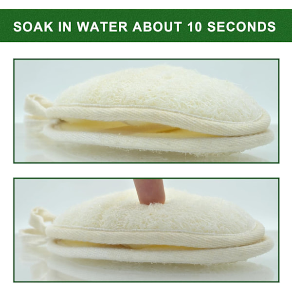 2-pak Loofah-puter - Eksfolierende Loofah Kroppsskrubb Naturlig Bad