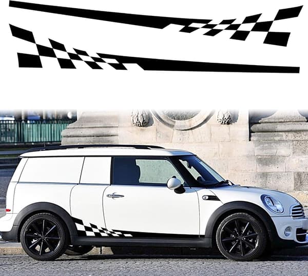 1 par vanntette grafiske striper racing rutete flagg sideskilt