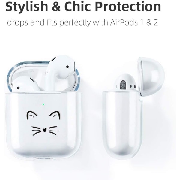 AirPods- case, kompatibel med AirPods 2 & 1 Transparent silikonfodral Cover AirPods- case