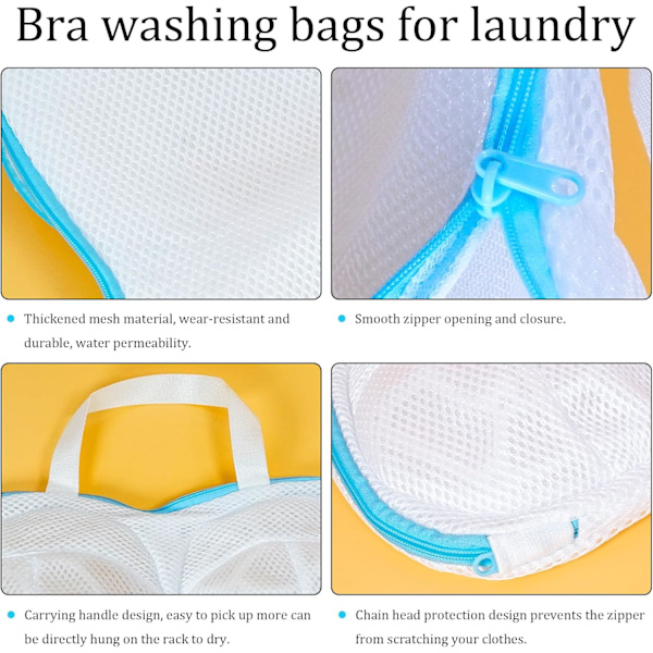 3 st Bra Tvättsäckar för Tvätten, Lingeriepåse Underkläder Bh Tvättsäckar med Blixtlås, Delikat Tvättsäck för