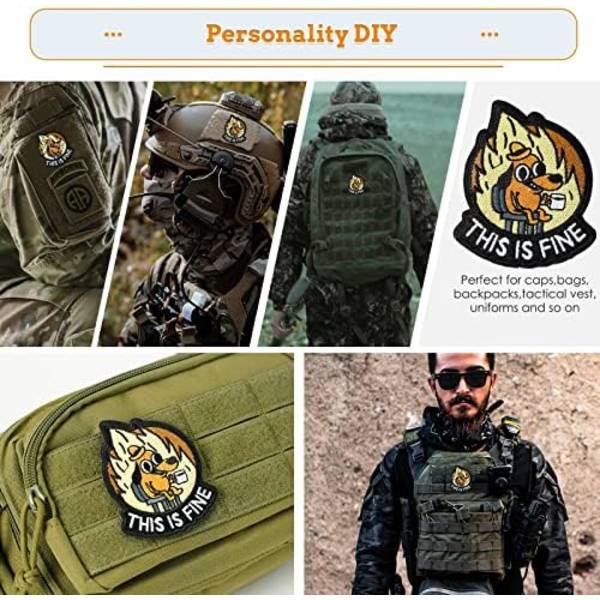 Dette er fint Hundepatch, 1 stk Sjov Meme Broderet Patches, Taktisk Militær Moral Patch med Hækfastgørelse