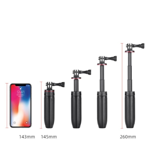 Förlängningsstångsstativ, Mini Selfie Stick Tripod Stand Handtag för GoPro8 7 6 5 4 Max D