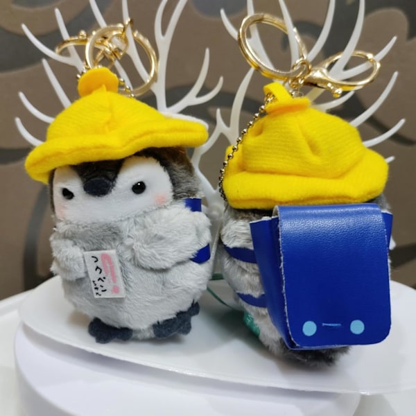 Sød pingvin nøglering Kawaii pingvin plys nøglering til mænd, kvinder, børn. Rygsæksvedhæng...