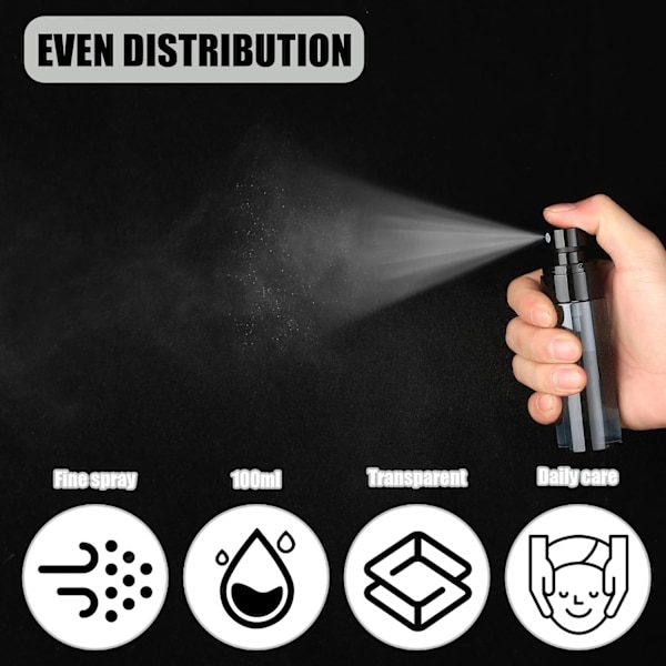 5-delade tomma 60 ml sprayflaskor, resesprayflaskor, påfyllningsbar atomizer för vatten, sminkrengöring
