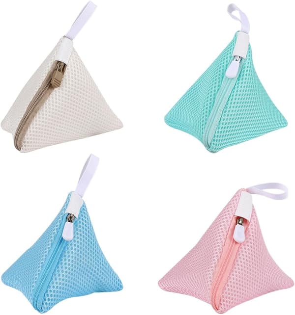 4-delt Mini Mesh Vaskesett, Bærbart, Multifunksjonelle Vaskeposer i Polyester Mesh, Anti-deformasjonsnett med Glidelås