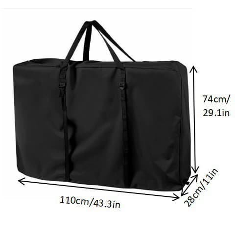 Sammenklappelig opbevaringstaske til campingbord, 110 x 74 x 28 cm, sort