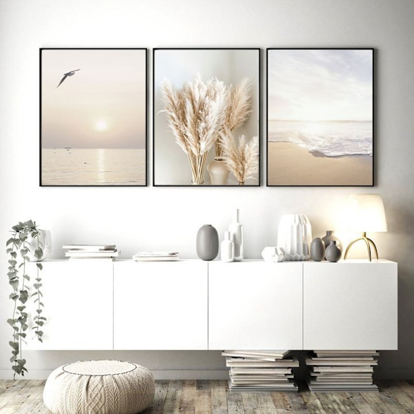 30 x 40 cm, Set med 3 snygga väggposters för vardagsrum sovrum