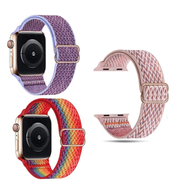 3 pakkausta, joustavat nylon, jotka ovat yhteensopivat Apple Watch hihnan kanssa 42mm 44mm 45mm 49mm, Adju