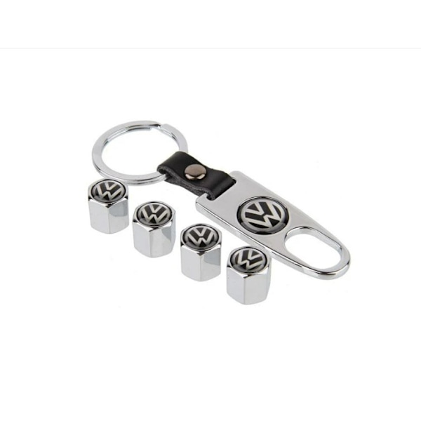 VW logo ventilkapper med nøglering Sølv one size