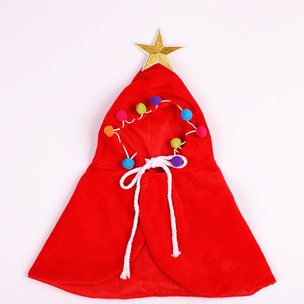Rød Julekostume til kæledyr Julehat Kostume med tørklæde a