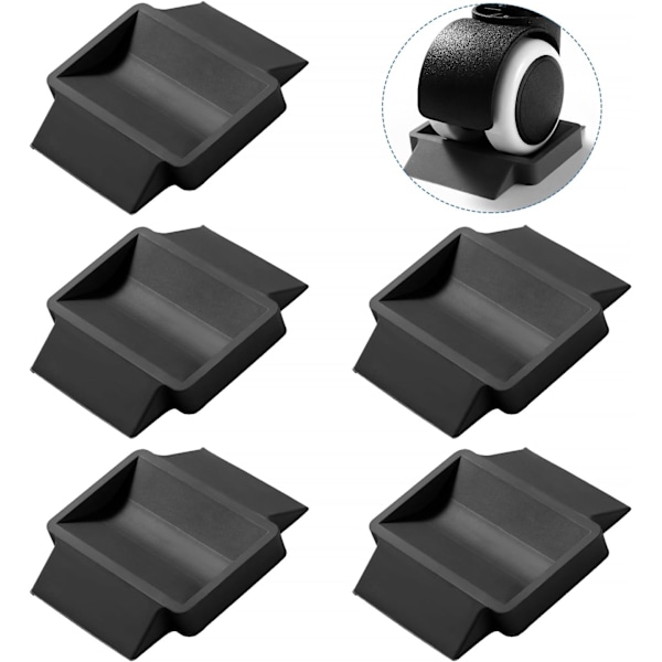 Pieces 3,5x6 cm Skridsikre Gummipuder, Møbelhjulskåle, Skridsikre Gummipuder Stolben Gummipude, til Møbelhjul, Sort