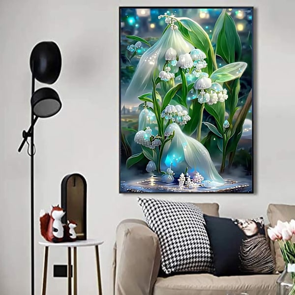 5D Diamantmålning Kit för 30 x 40 cm (Gul) Vuxna, Pe