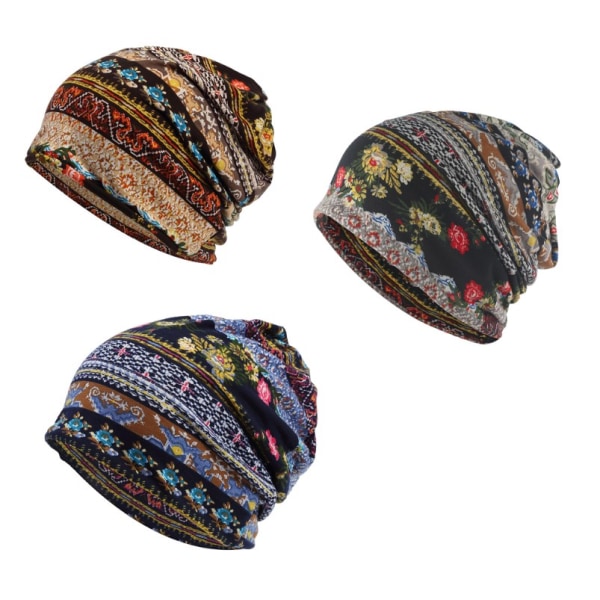 3-pak bomuldsturban-hovedbånd til kvinder, yoga, løb, turban-hovedbeklædning, boho-yoga-turban