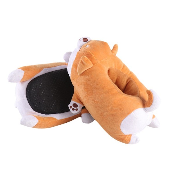 （Corgi Shiba Inu） Cartoon Cute Indoor Slippers - Winter Soft Warm Plush Home Shoes - Unisex Emoji Sl