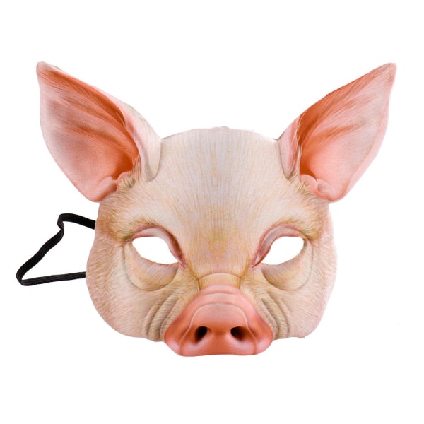 (Pink)Half Face Animal Mask Pig Mask for Party Festival Masquerade Fancy Ball Cosplay