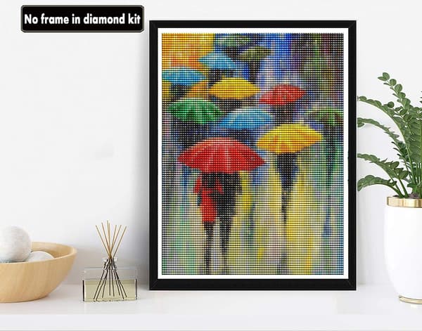 (30x40cm) 5D Diamantmaleri Sæt Paraply, Maleri med Diamantkunstfolk, Maleri p