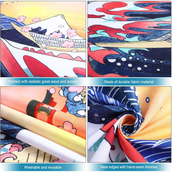 （200x150cm) Great Wave Tapestry Japanese Ocean Wave Tapestry Sunse