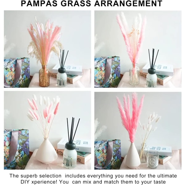 Naturlig tørret Pampas dekoration, tørret buket Pampas græs dekoration