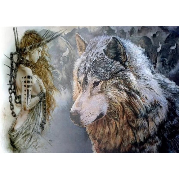 30x40 cm 5D Peinture Diamant DIY Complet, Snow Wolf capture dre