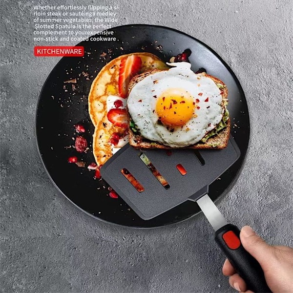 1 stk. Silikon Fiske Spatel, Fleksibel Køkken Spatel, Bred Spalte Spatel til Pandekager, Fisk, Non-Stick Spatler, Omelet