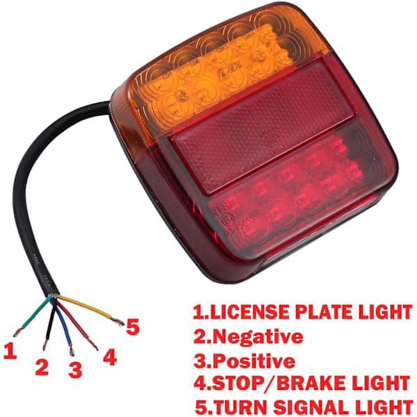 Truck Baklys 2PCS 12V LED Bakbremslys 5 Funksjoner