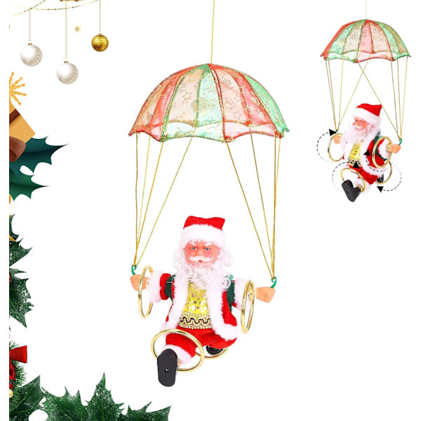 Hängande tomte, hängande fallskärms tomtedekoration jul tomte P