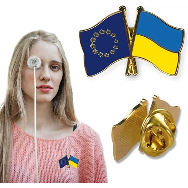 Flaggnål Europe-5st - Ukraine Friendship Pin, Tyskland Ukraina fr