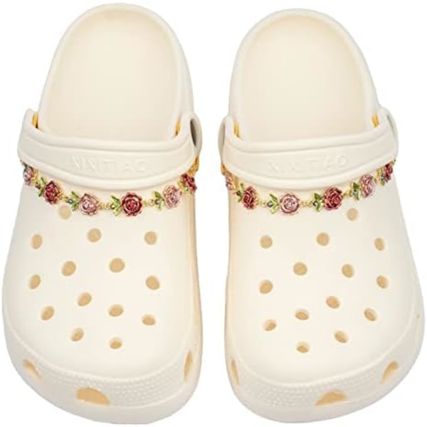 Bling Sko-Kæder til Bryllup, Luksuriøse Roseblomst-Kæder til Piger og Kvinder, DIY Sko-Dekorationer til Sandaler, Brud