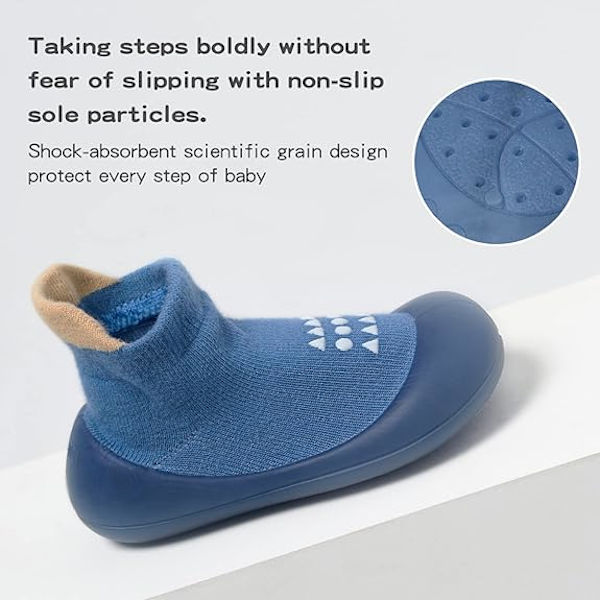 (Storlek M) Babysockor Skor Baby Walking Skor Baby Halkfria Andningsbara Tofflor Mjuk Gummisula Pojkar