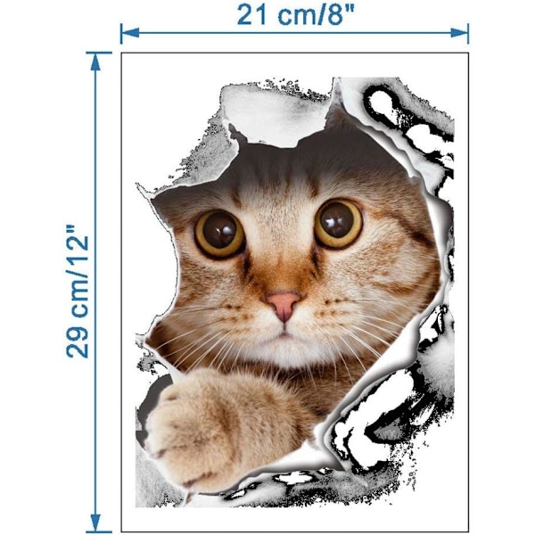 3D Vægklistermærker - Kat og Hunde Mønster - Badeværelse Soveværelse - Premium Kvalitet