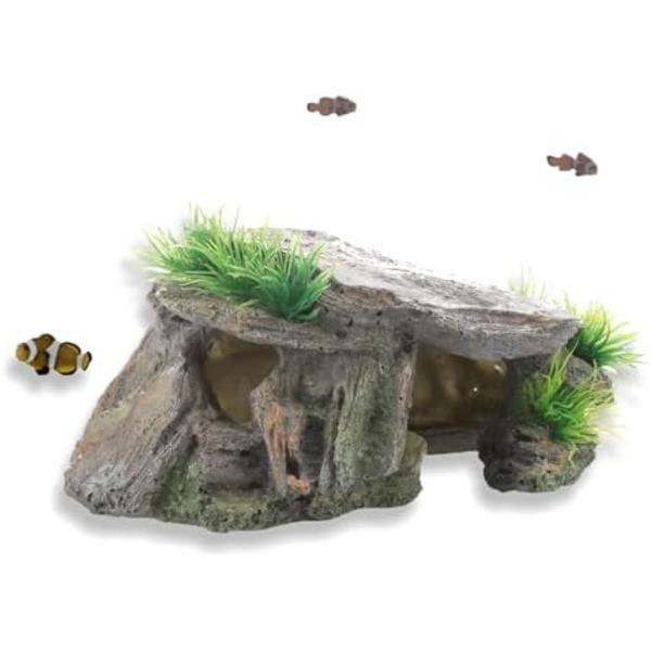 7,5x14,2x7,5cm Stein Akvarium Dekorasjon Hule | Harpiks Fiske Tank Dekorasjoner Hule | Fiske Søvn Hvile Hus | Fiske Tank Tilbehør